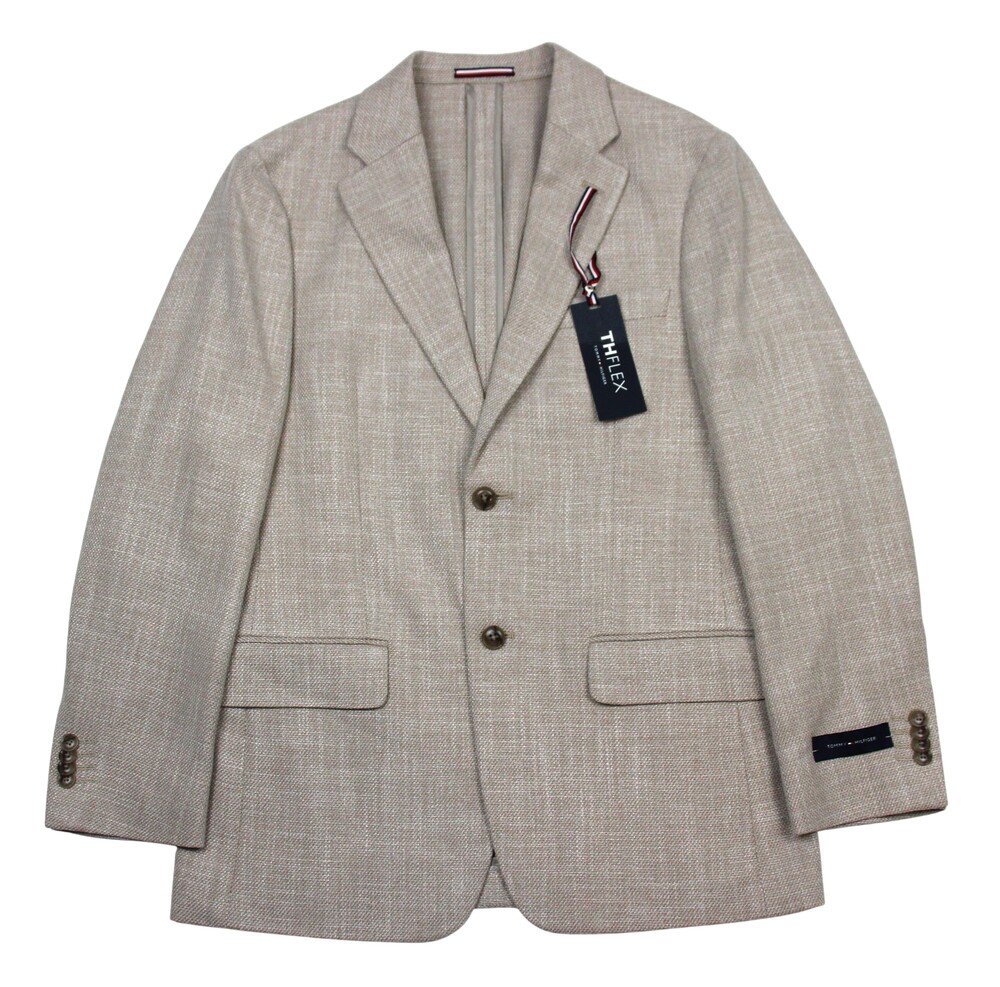 Tommy Hilfiger Gene Sport Coat Mens 36 S Tan TH Flex Stretch Modern Fit Blazer
